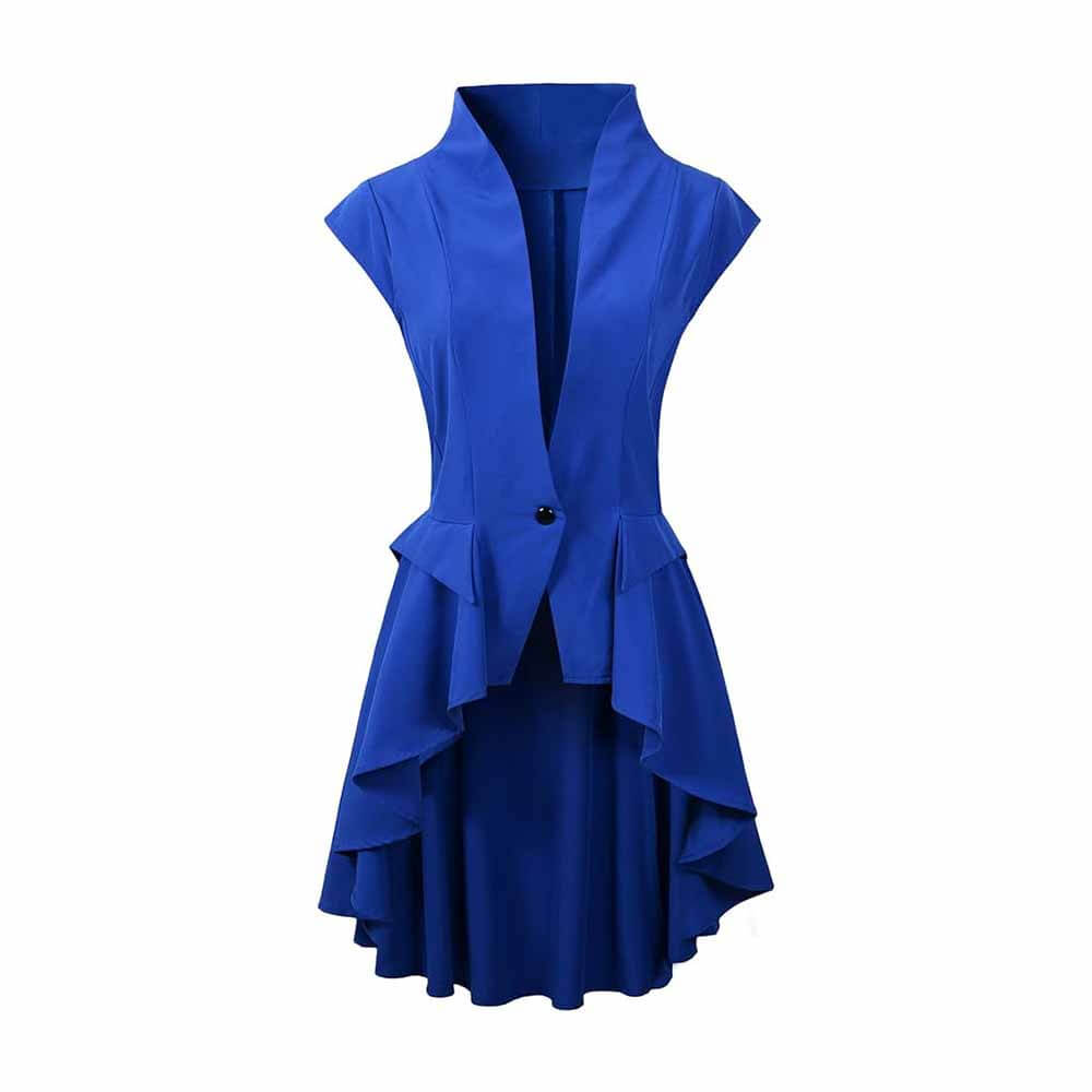 Medieval Retro Stand Collar Single Button Frock Coat