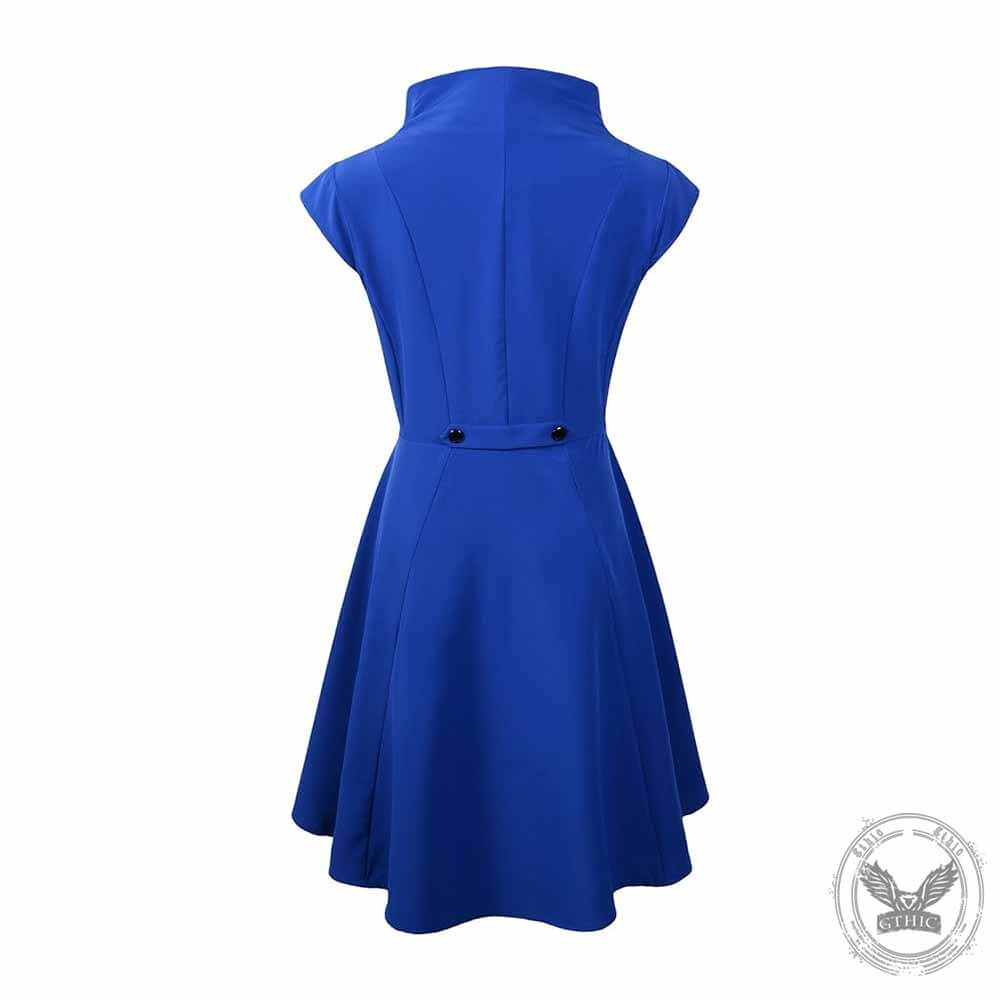 Medieval Retro Stand Collar Single Button Frock Coat