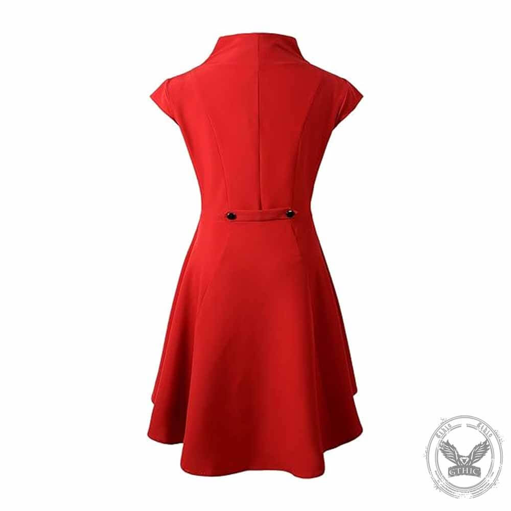 Medieval Retro Stand Collar Single Button Frock Coat 02 | Gthic.com