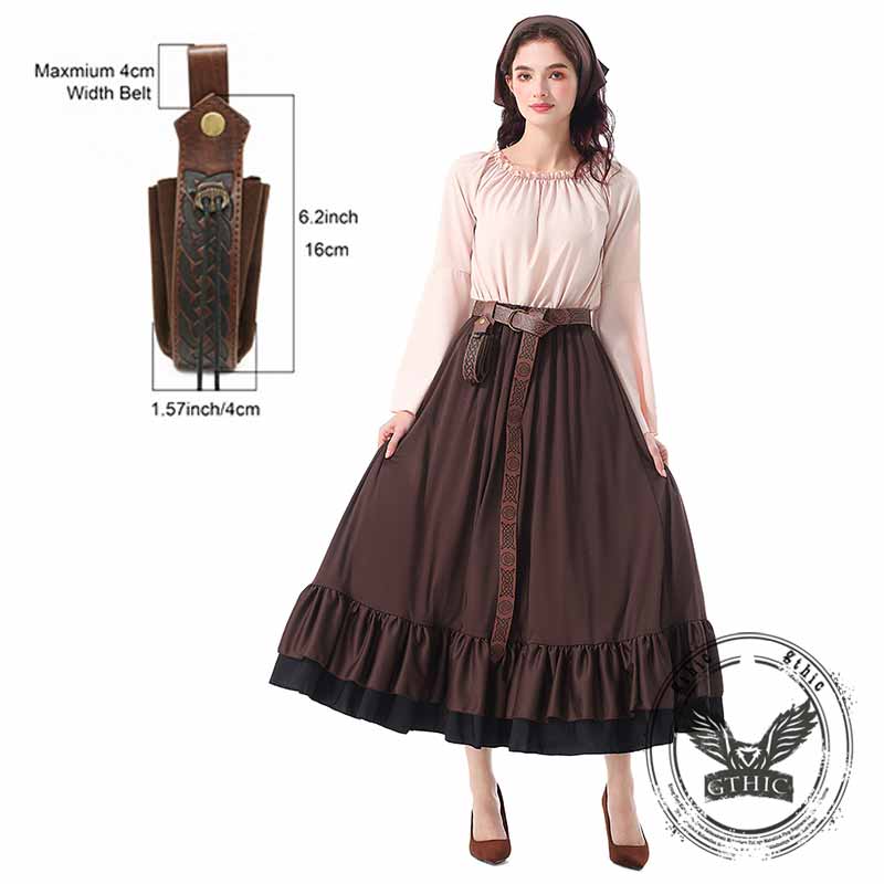 Medieval Ruffled Maxi Skirt Set Halloween Costume