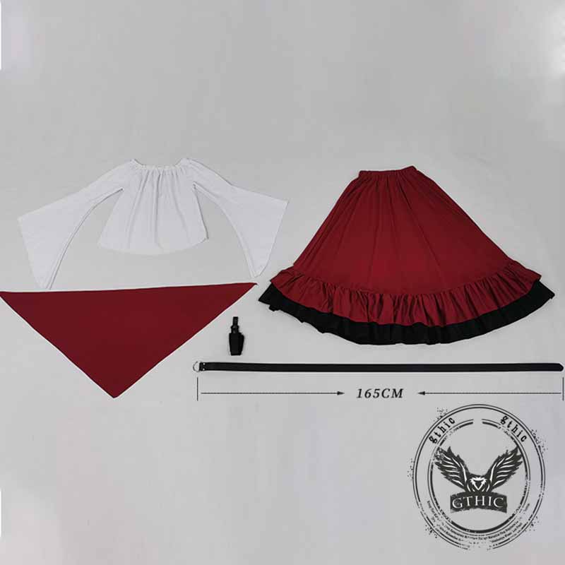 Medieval Ruffled Maxi Skirt Set Halloween Costume