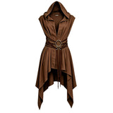 Medieval Sleeveless Hooded Viking Tunic Costume