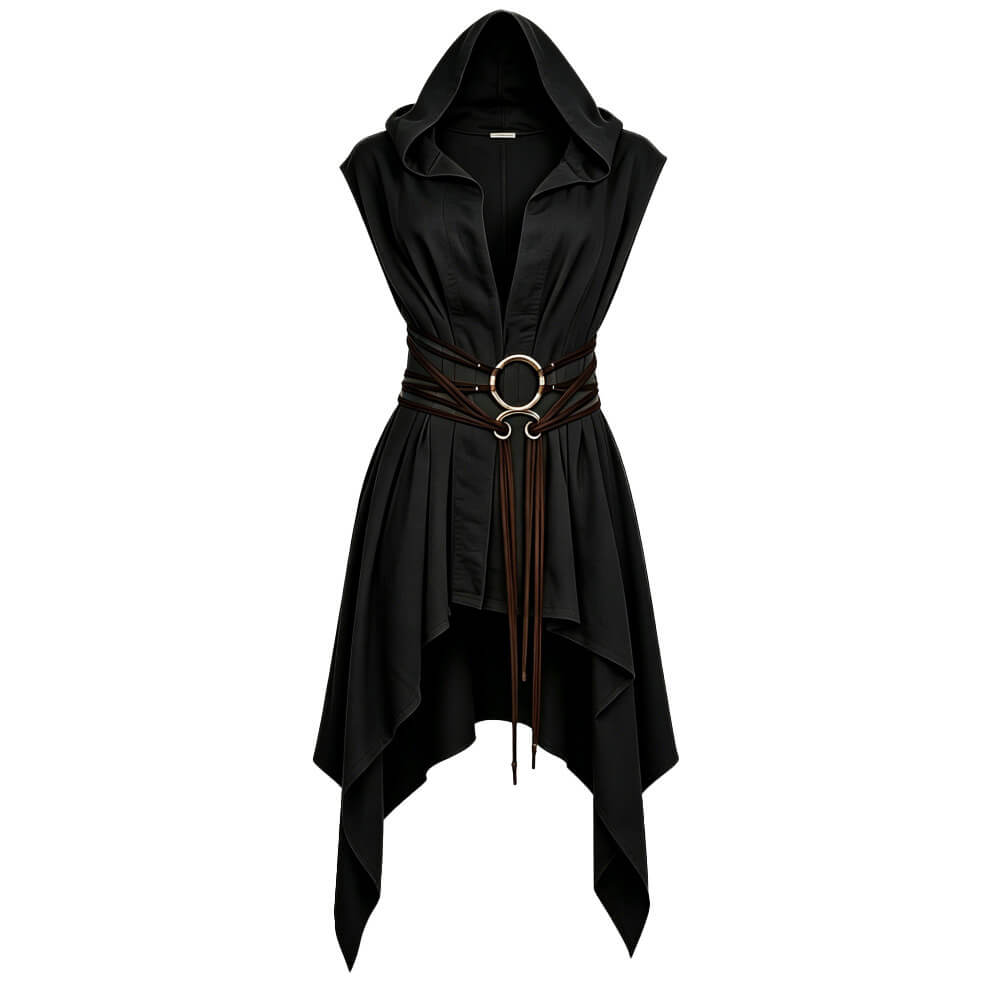 Medieval Sleeveless Hooded Viking Tunic Costume