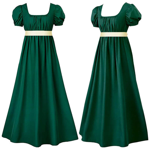 Medieval Solid Color Victorian Regency Dress | Gthic.com