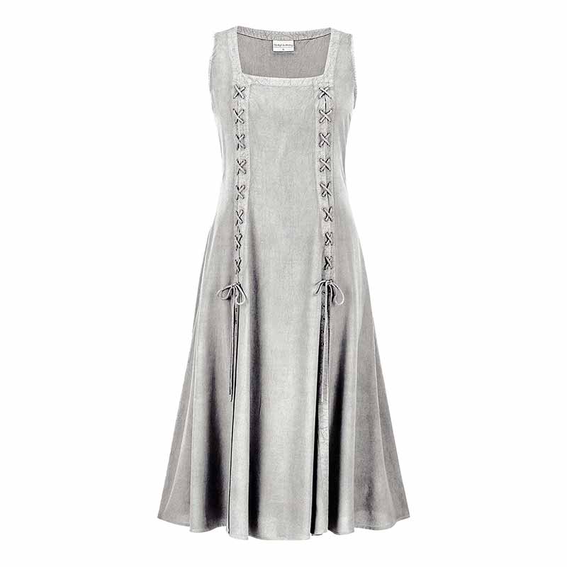 Medieval Solid Square Neck Lace-Up Sleeveless Dress 03 | Gthic.com