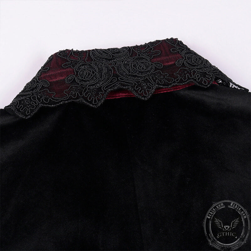 Camisa gótica con volantes de vampiro medieval