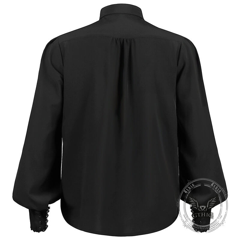 Medieval Victorian Lace Trim Pleated Shirt | Gthic.com