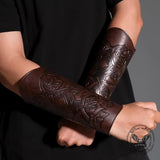 Medieval Viking Embossed PU Leather Bracers 02 | Gthic.com