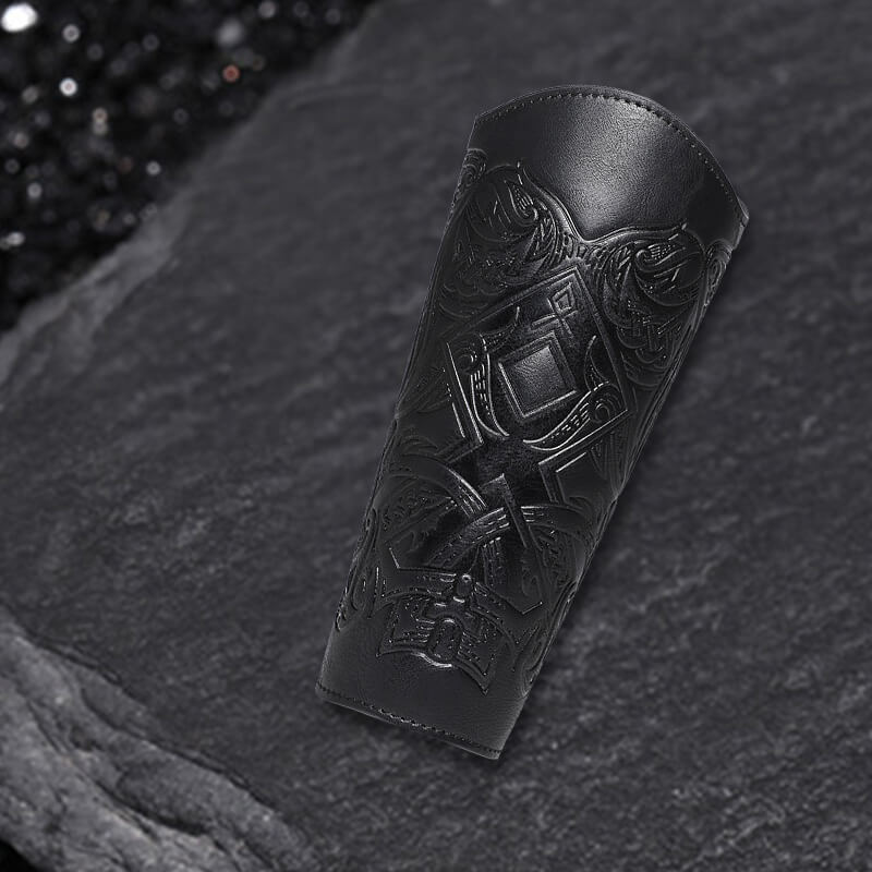 Medieval Viking Embossed PU Leather Bracers