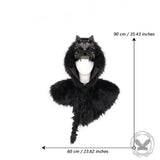 Medieval Viking Fake Wolf Skin Skull Hooded Cape