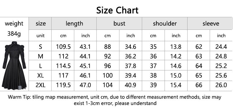 Medieval Witch Floral Pattern Stand Collar Dress