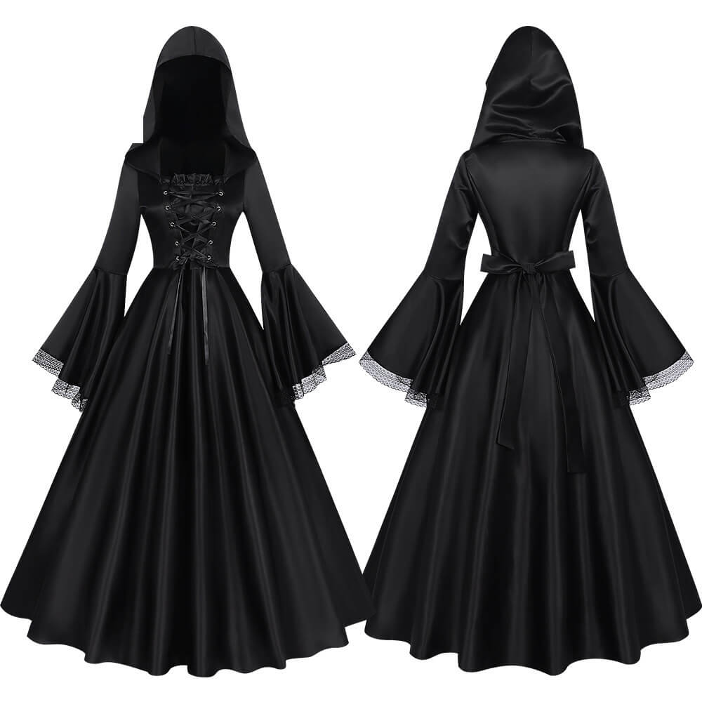 Medieval Witch Halloween Hooded Dress | Gthic.com