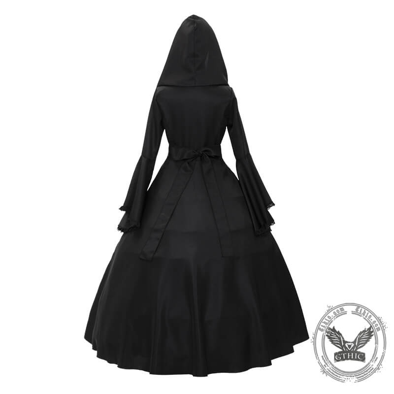 Medieval Witch Halloween Hooded Dress, Polyester/ Spandex / L (Bust 96 cm) Medieval Witch Halloween Hooded Dress, Polyester/ Spandex / L (Bust 96 cm)