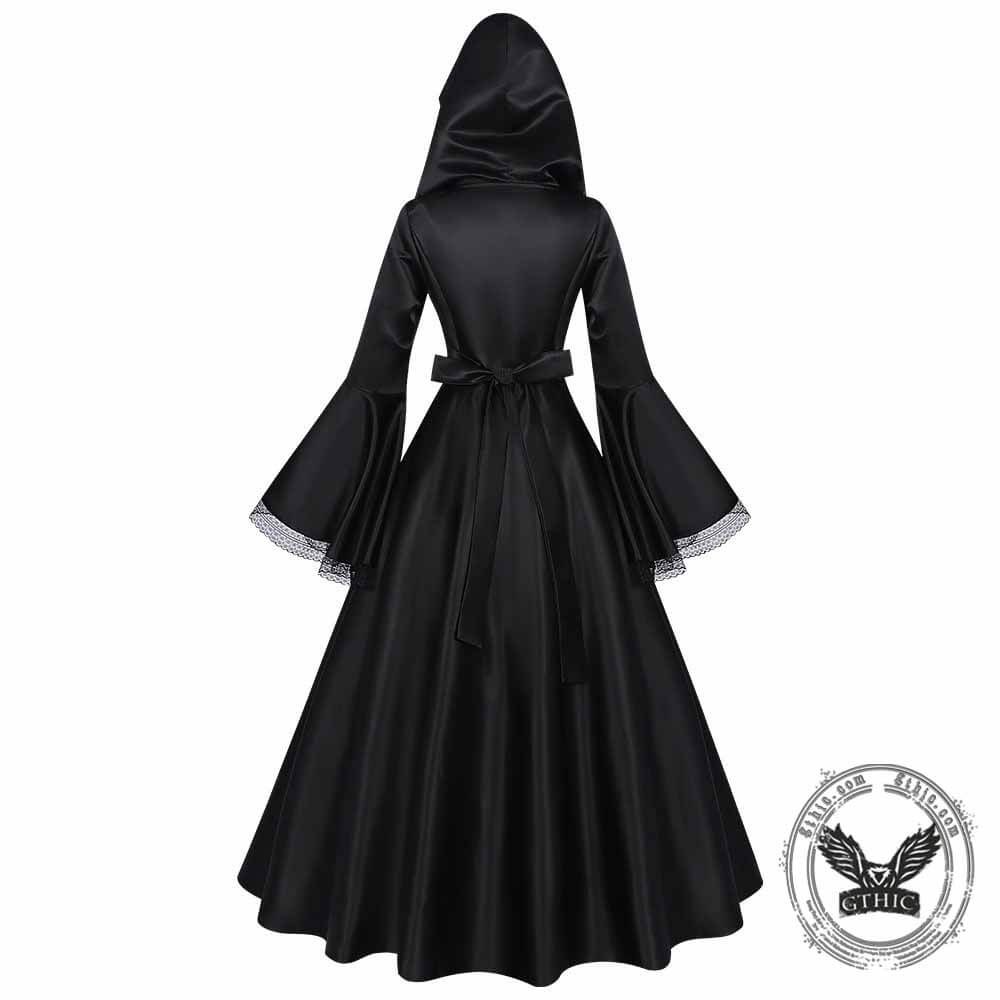 Medieval Witch Halloween Hooded Dress