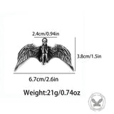 Meditating Fallen Angel Stainless Steel Pendant