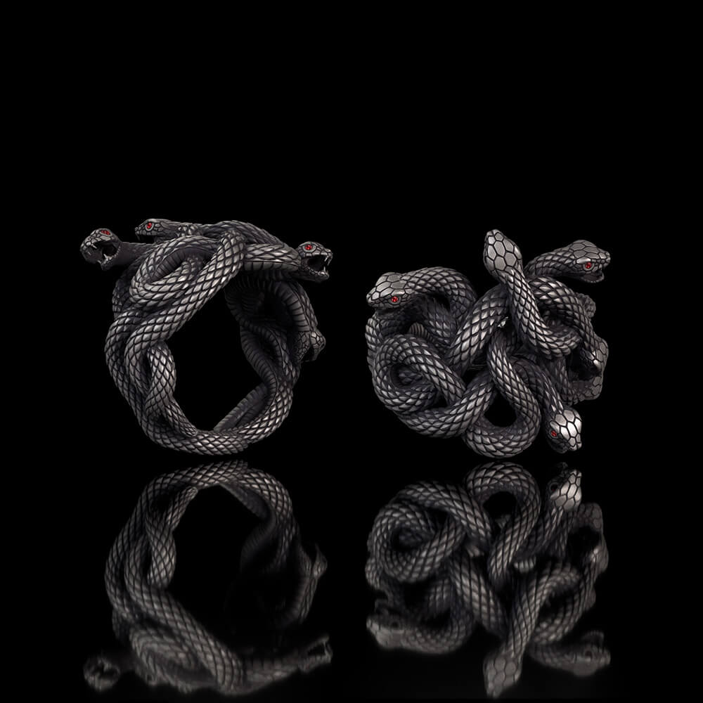 Medusa Snake Sterling Silver Gothic Ring | Gthic.com