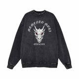 Memento Mori Dragon Skull Vintage Washed Sweatshirt | Gthic.com