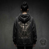 Memento Mori Knight Cross Vintage Washed Hoodie | Gthic.com