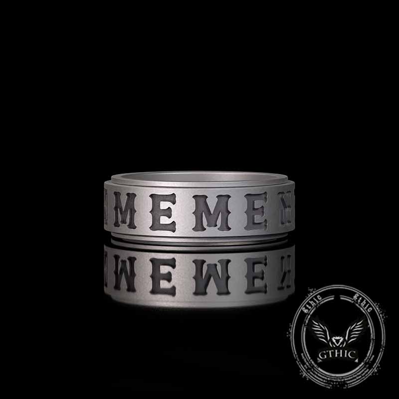 Memento Mori Letters Skull Sterling Silver Ring 03 | Gthic.com