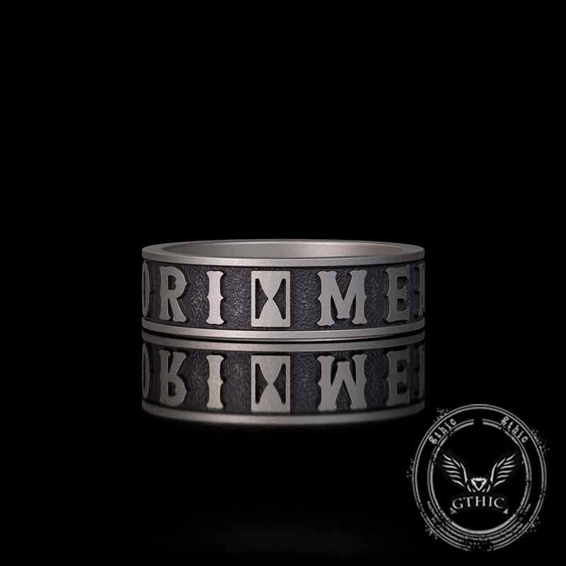 Memento Mori Letters Skull Sterling Silver Ring