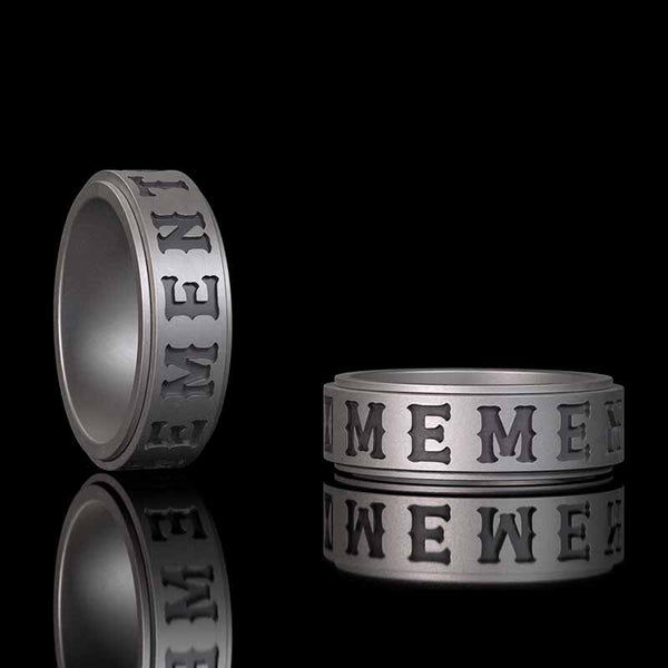 Memento Mori Letters Skull Sterling Silver Ring 01 | Gthic.com