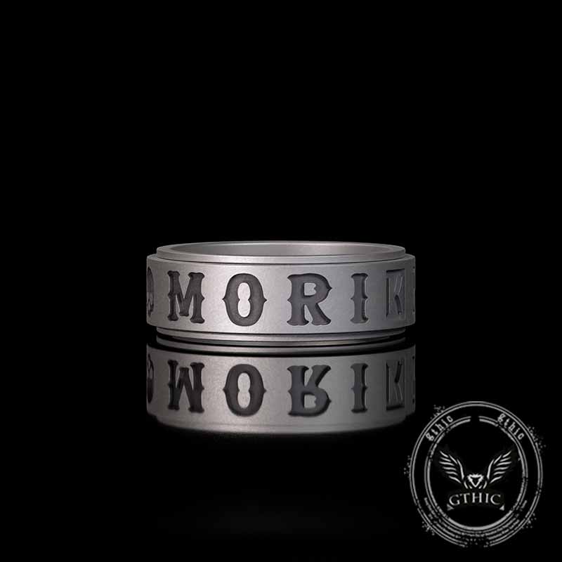 Memento Mori Letters Skull Sterling Silver Ring