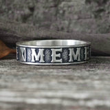 Memento Mori Letters Skull Sterling Silver Ring