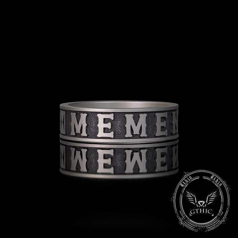Memento Mori Letters Skull Sterling Silver Ring