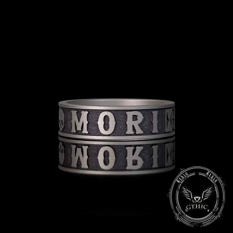 Memento Mori Letters Skull Sterling Silver Ring