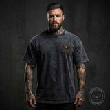 Memento Mori Meditating Skeleton Vintage Washed T-shirt | Gthic.com