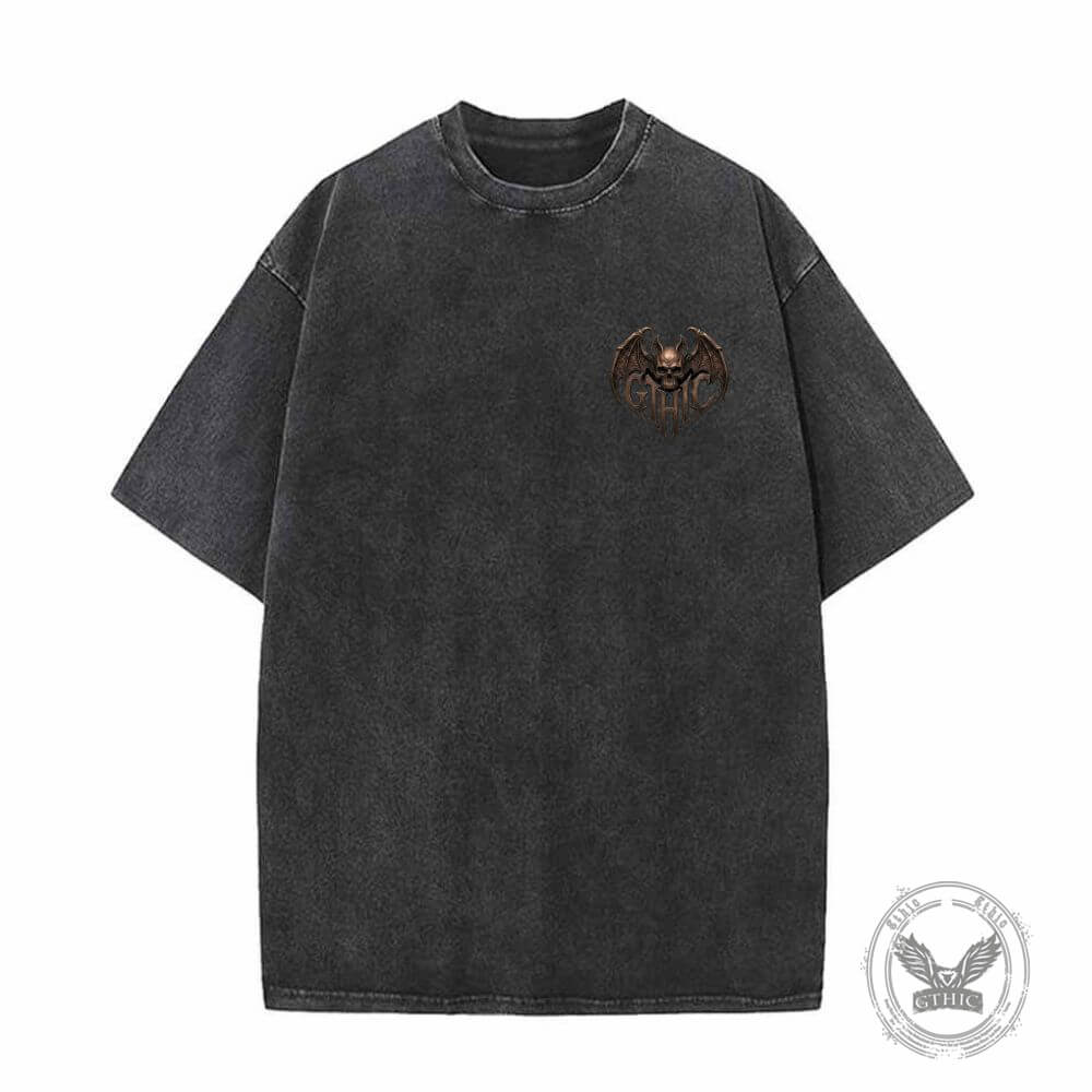 Memento Mori Meditating Skeleton Vintage Washed T-shirt