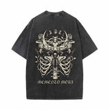 Memento Mori Skull Moth Cross Vintage Washed T-shirt
