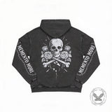 Memento Mori Skull Rose Gothic Vintage Washed Hoodie | Gthic.com
