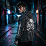 Memento Mori Skull Rose Gothic Vintage Washed Hoodie | Gthic.com