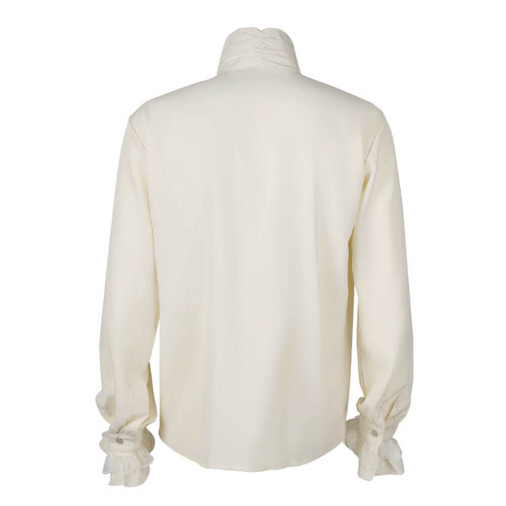 Men's Medieval Gothic Ruffled Stand Collar Long Sleeve Shirt