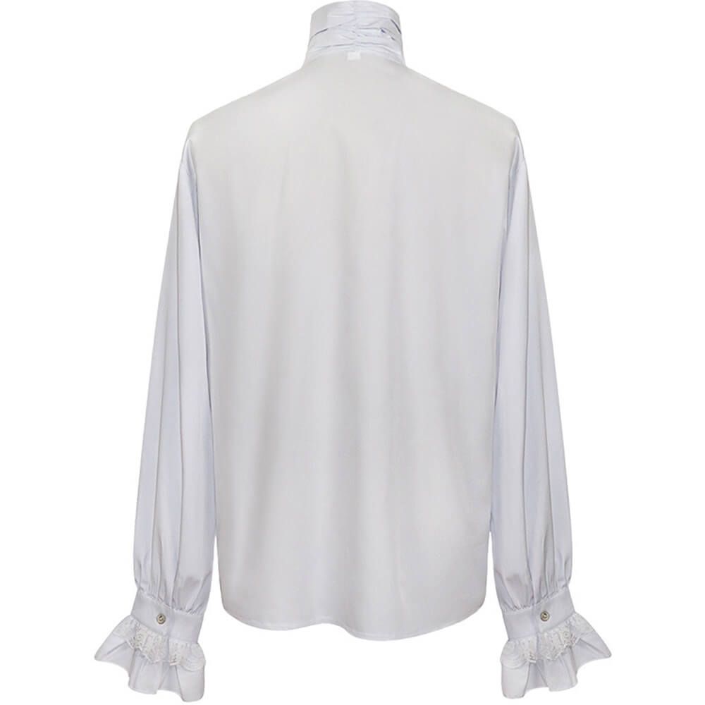 Men's Medieval Gothic Ruffled Stand Collar Long Sleeve Shirt