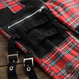 Men's Plaid Patchwork Cross Cotton Pants | Gthic.com