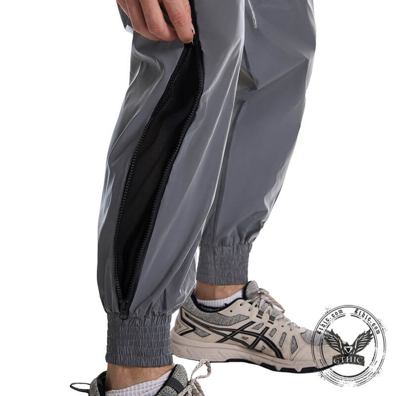 Pantalones cargo reflectantes con cremallera lateral para hombre