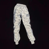 Pantalones cargo reflectantes con cremallera lateral para hombre
