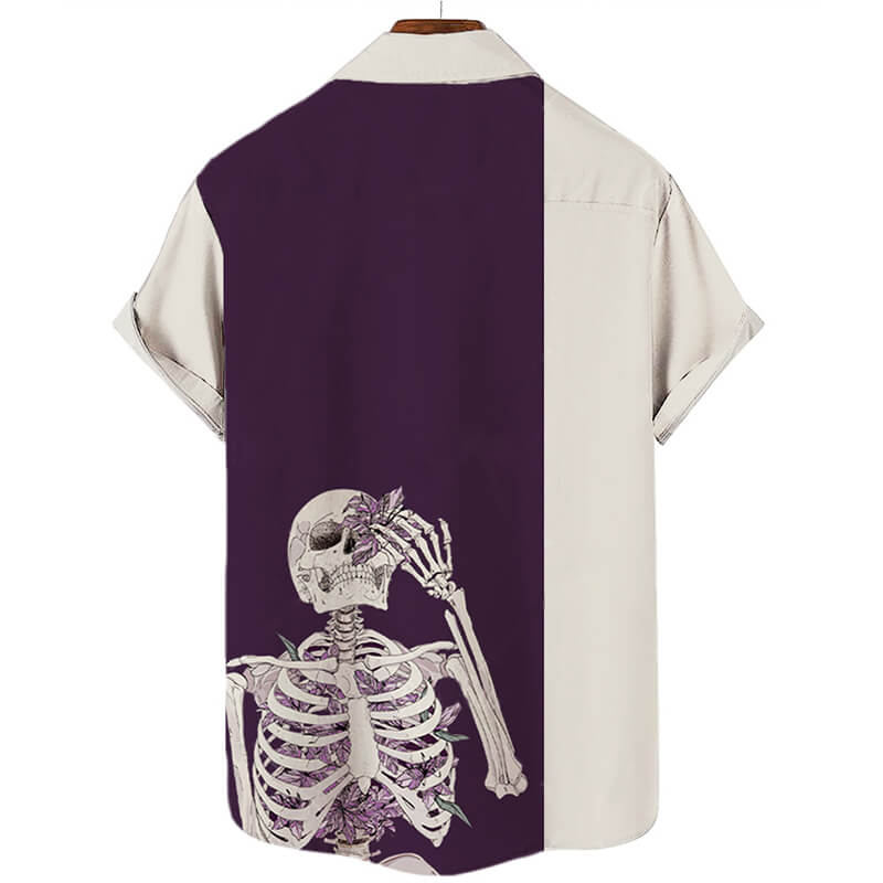 Men's Skull Print Short Sleeve Hawaiian Shirt | Gthic.com