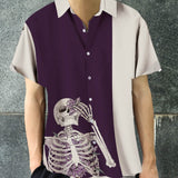 Men's Skull Print Short Sleeve Hawaiian Shirt | Gthic.com