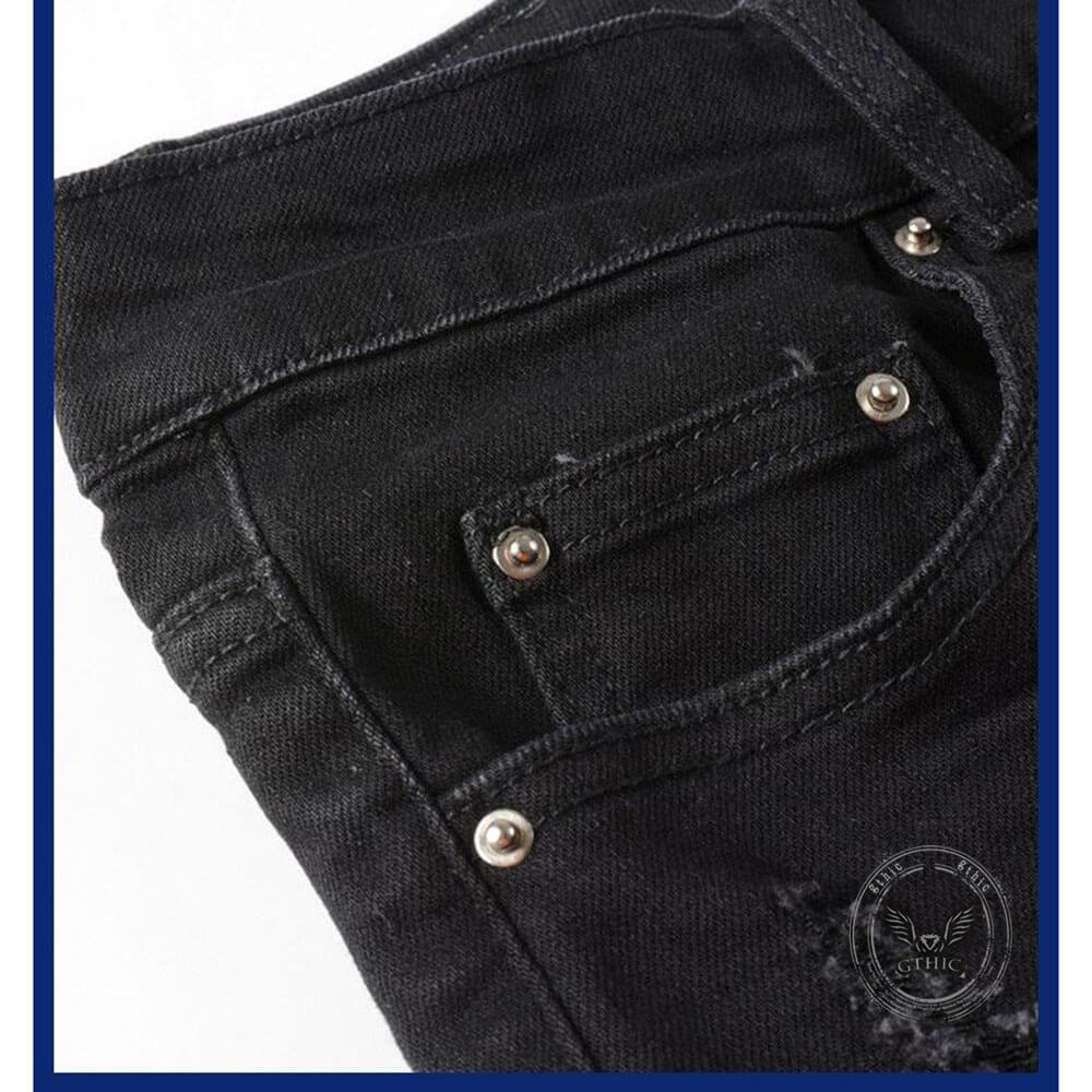 Skinny-Hose aus Baumwolle mit Totenkopfmuster für Herren