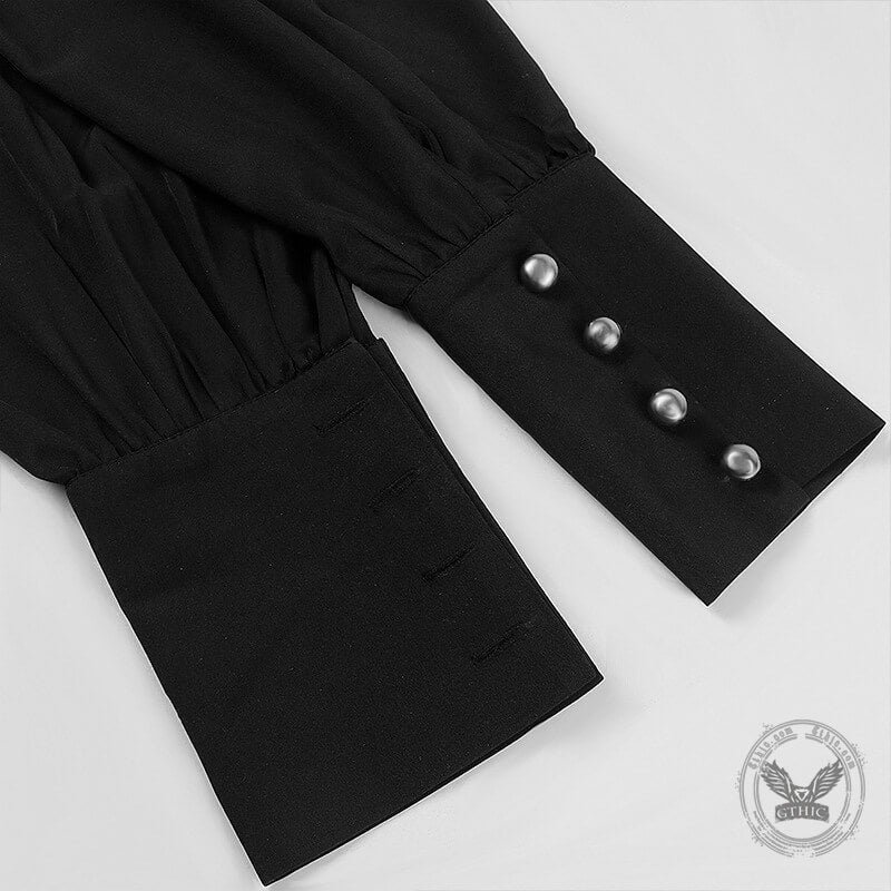 Men's Victorian Ruffled Lace-Up Shirt