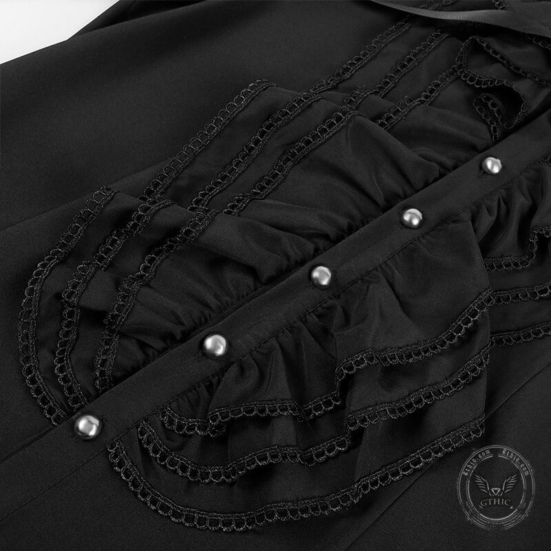 Men's Victorian Ruffled Lace-Up Shirt