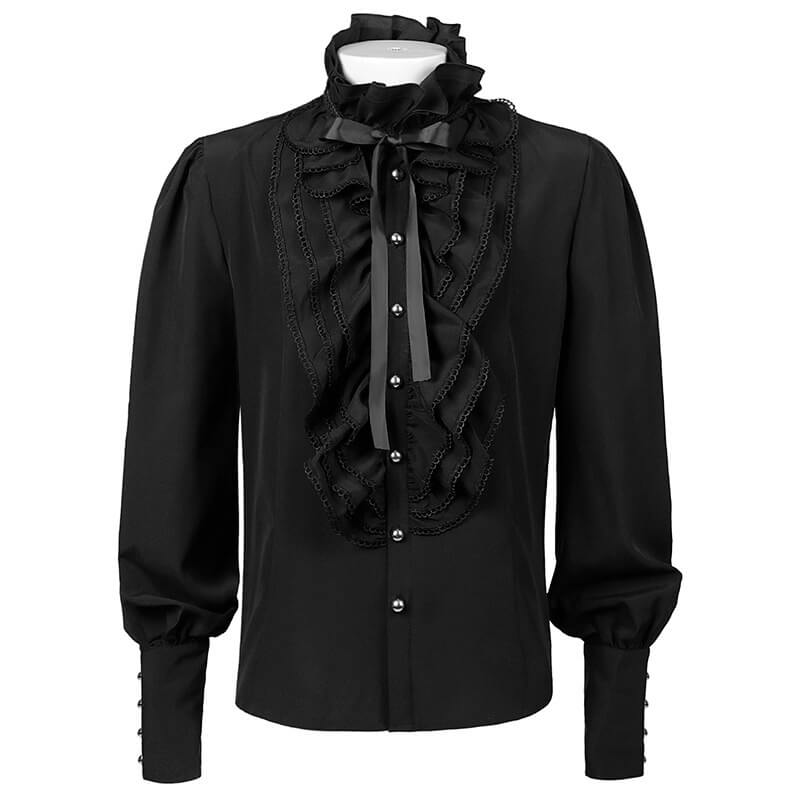 Men's Victorian Ruffled Lace-Up Shirt | Gthic.com