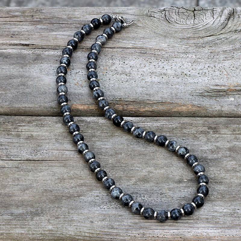 Men’s Vintage Stone Beaded Necklace