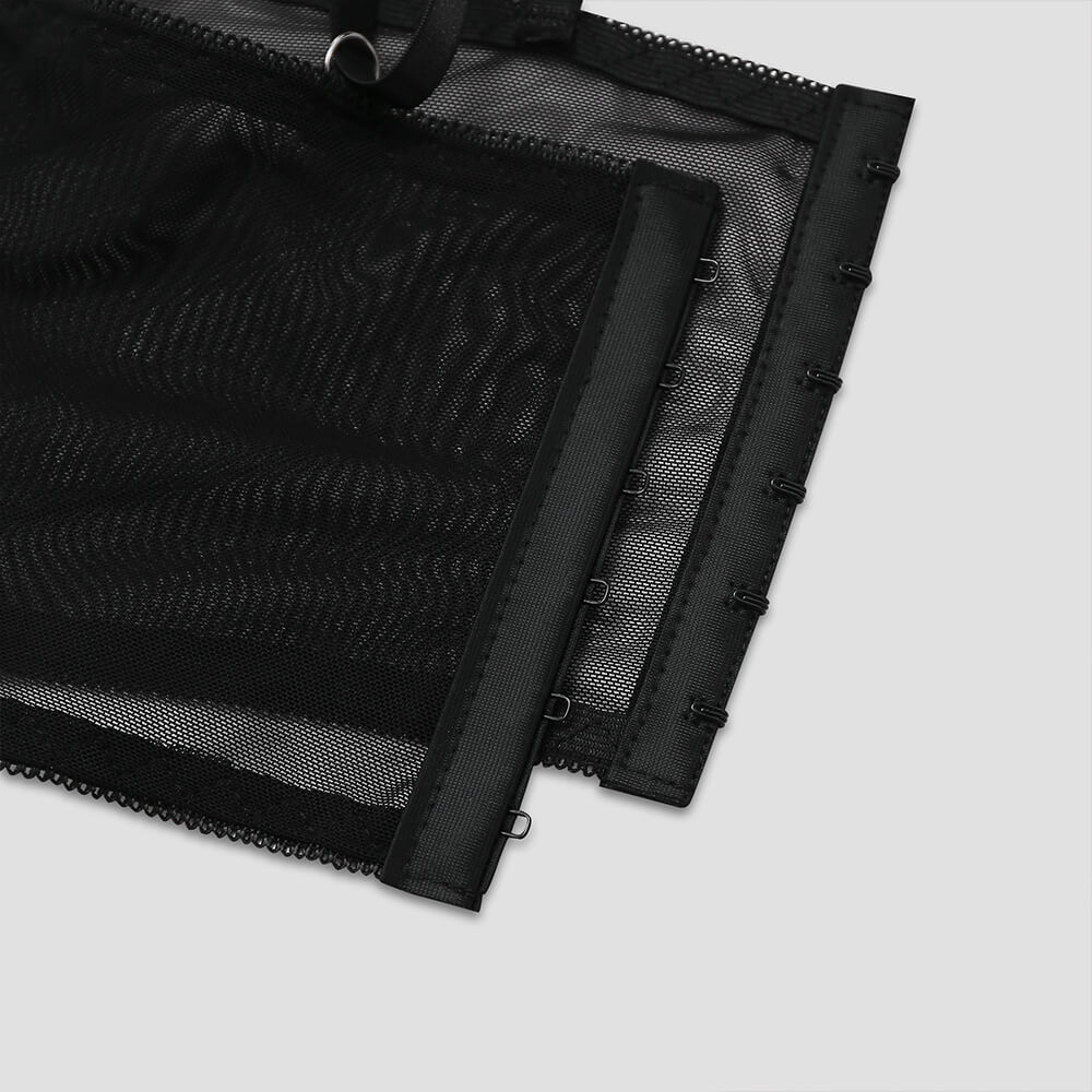 Top corto halter de poliéster sin espalda en forma de mariposa