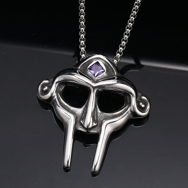 MF DOOM Mask Design Gem Stainless Steel Pendant