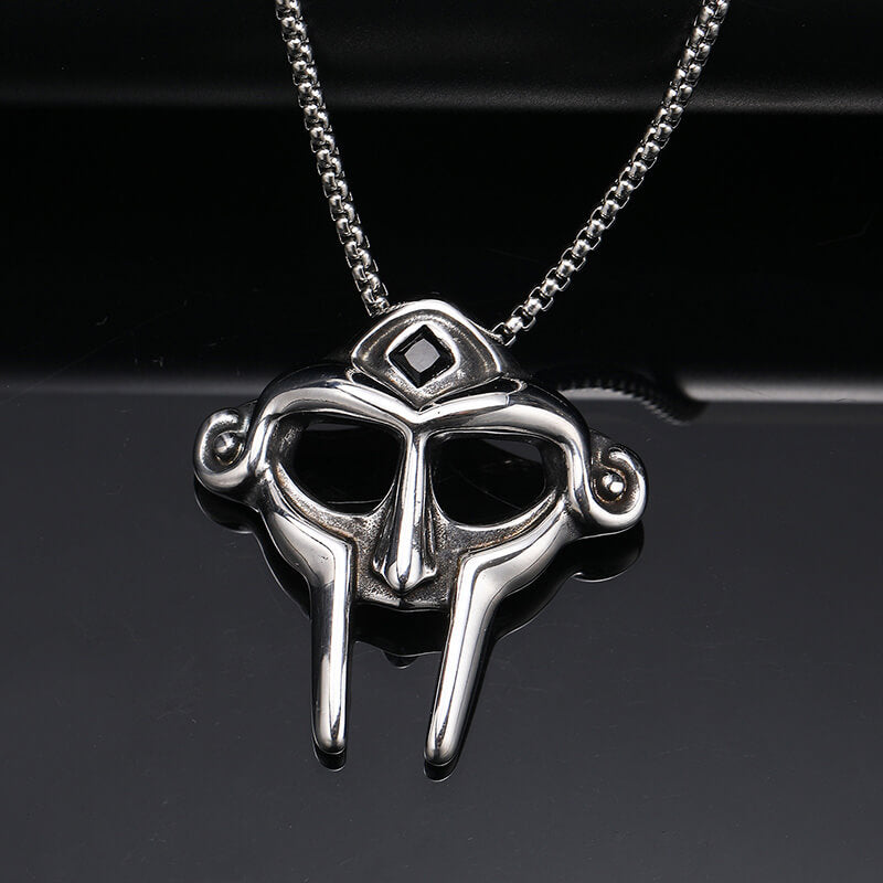 MF DOOM Mask Design Gem Stainless Steel Pendant