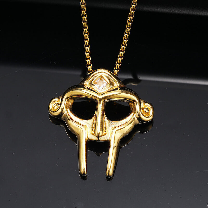 MF DOOM Mask Design Gem Stainless Steel Pendant